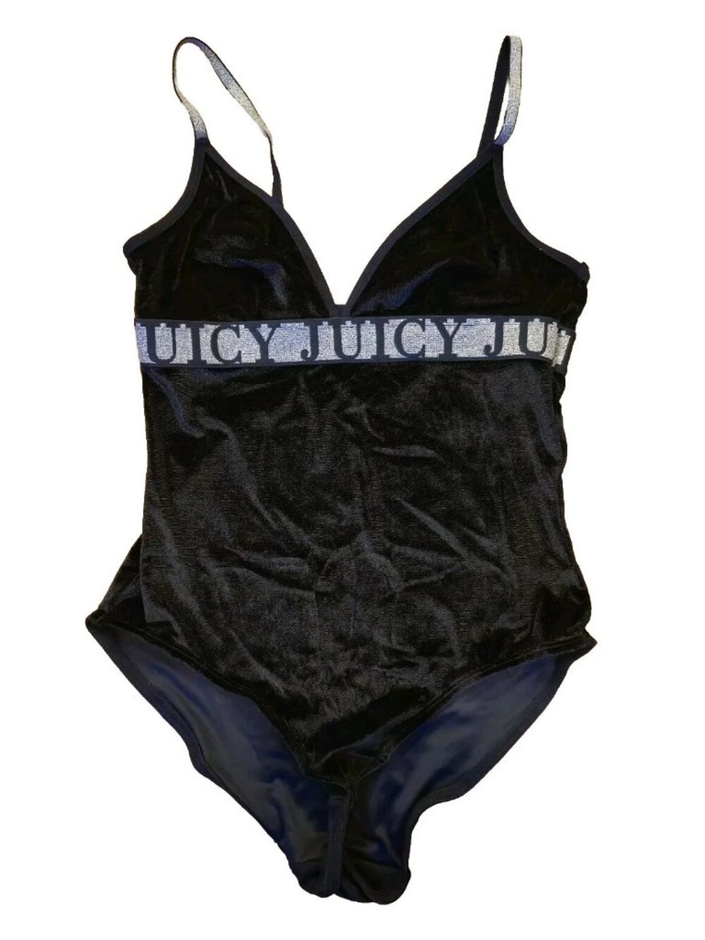 Juicy Couture One Piece Bodysuit Outfit Velvet Y2K Black Gold Women's M